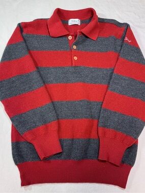Titleist Corbin Ltd Sweater Mens M Red/Grey Striped Wool Cotton Vintage Golf
